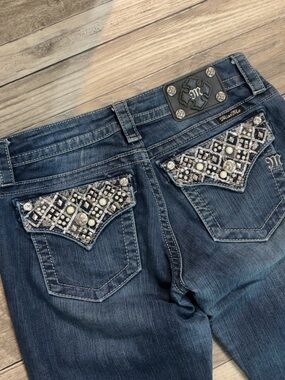 Miss Me Women's Embellished Dark Blue Skinny Jeans size 28